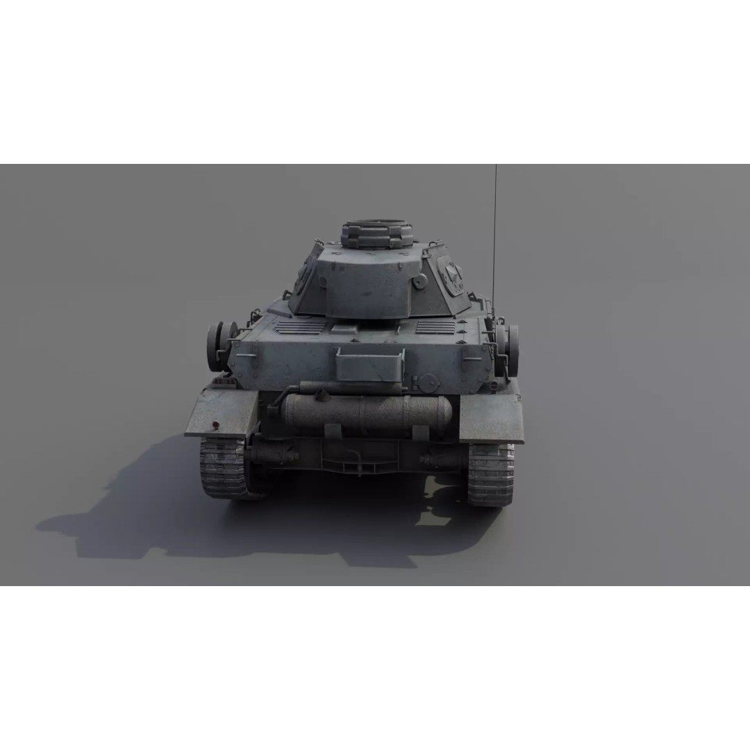 Panzer IV E Medium Tank 3D Model – Low Poly Game Asset, FBX, PBR - View 20