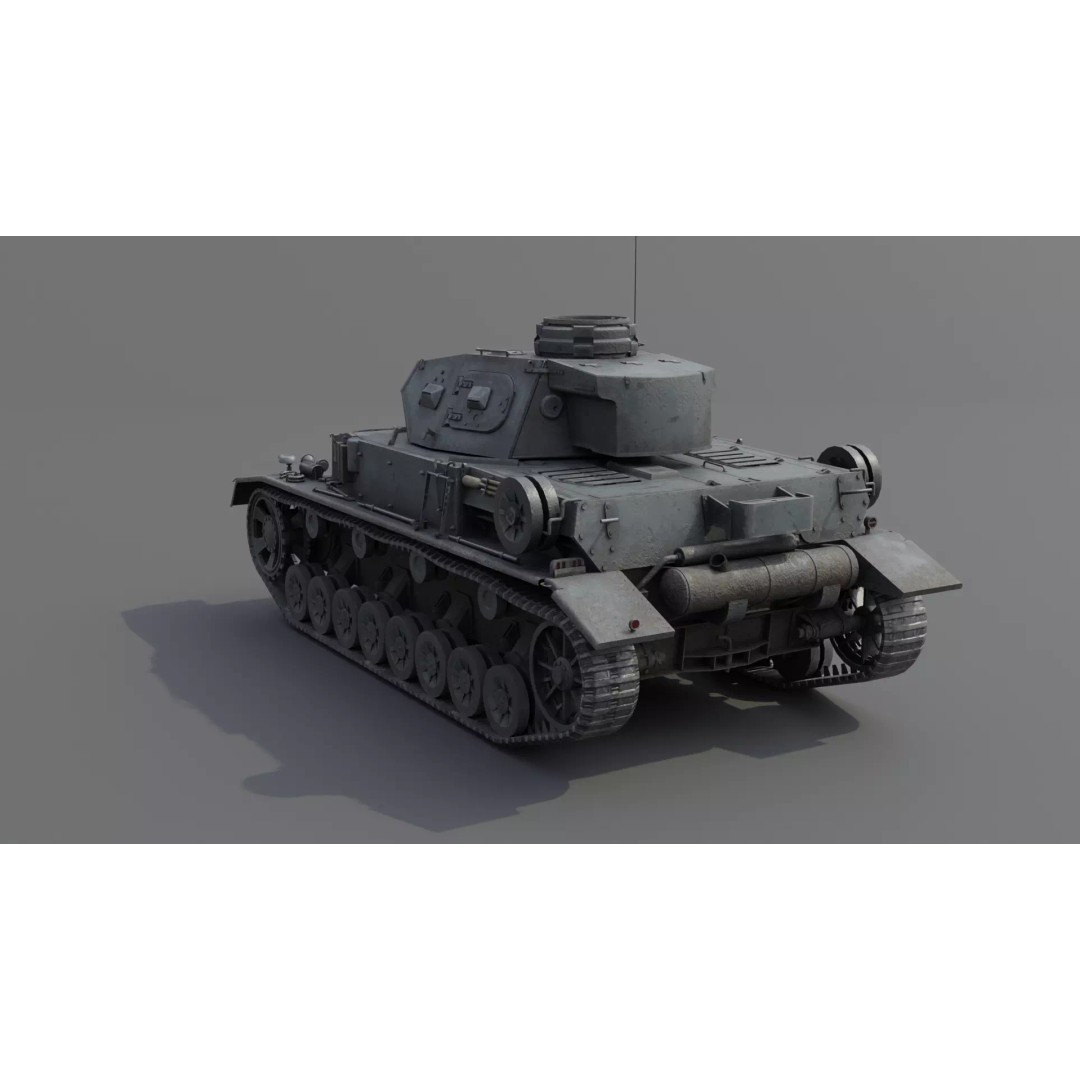 Panzer IV E Medium Tank 3D Model – Low Poly Game Asset, FBX, PBR - View 21