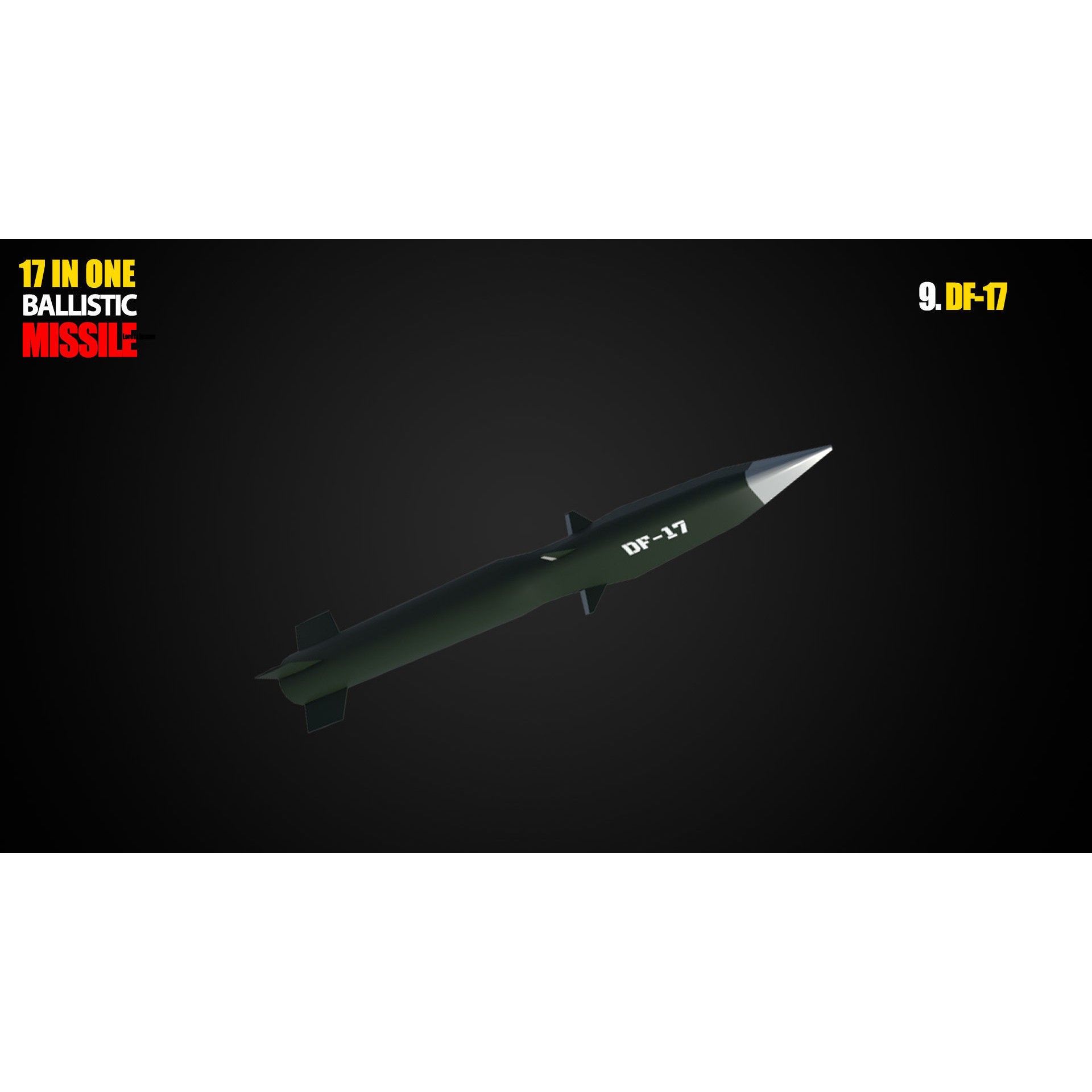 17 in One Ballistic Missile - Low-Poly Game-Ready 3D Model - View 11