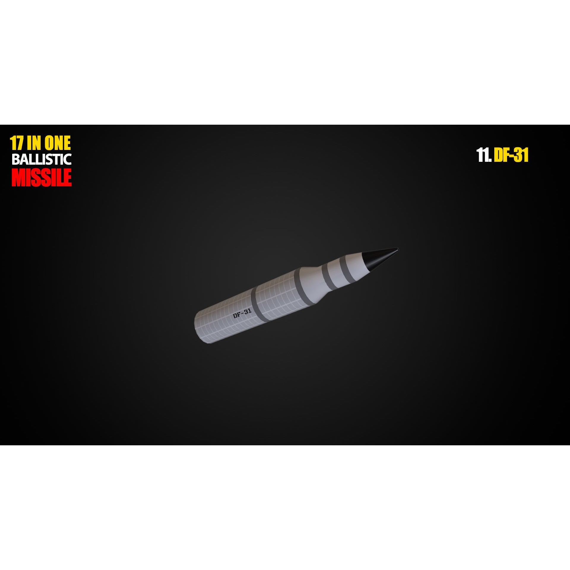 17 in One Ballistic Missile - Low-Poly Game-Ready 3D Model - View 13