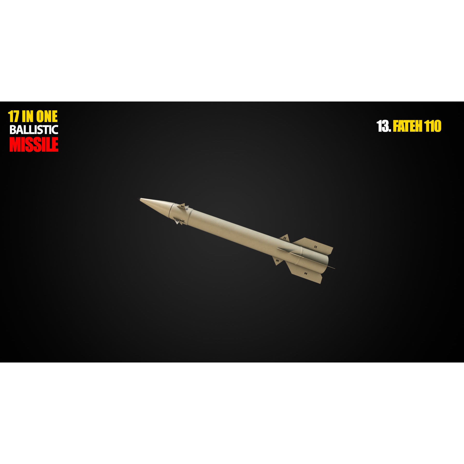 17 in One Ballistic Missile - Low-Poly Game-Ready 3D Model - View 15