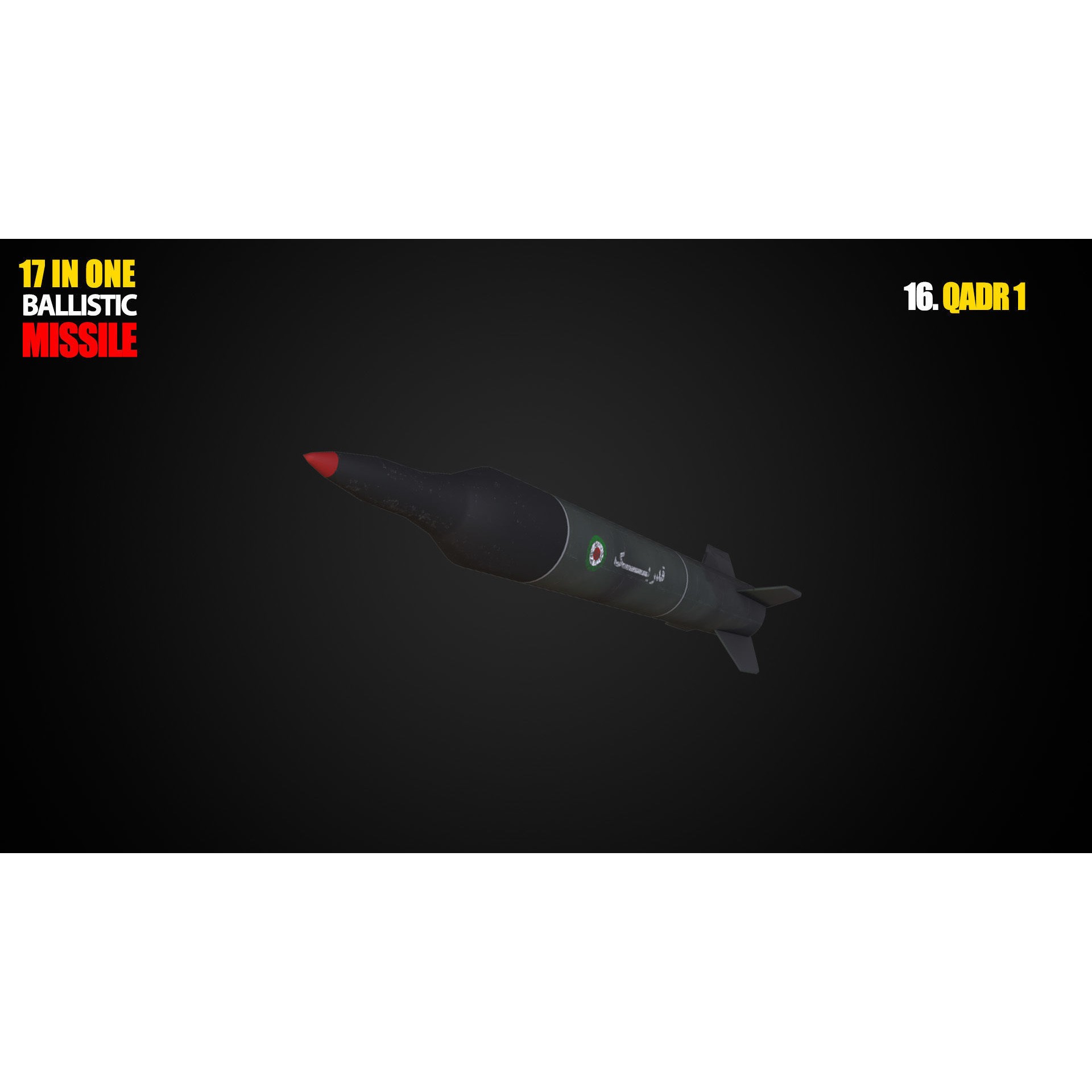 17 in One Ballistic Missile - Low-Poly Game-Ready 3D Model - View 18