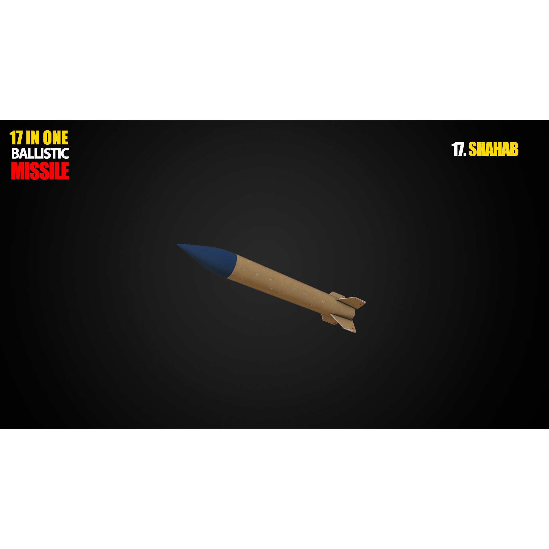 17 in One Ballistic Missile - Low-Poly Game-Ready 3D Model - View 19