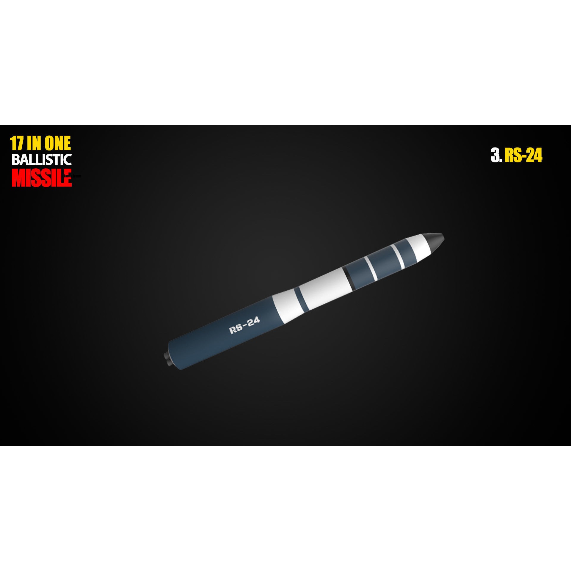 17 in One Ballistic Missile - Low-Poly Game-Ready 3D Model - View 5