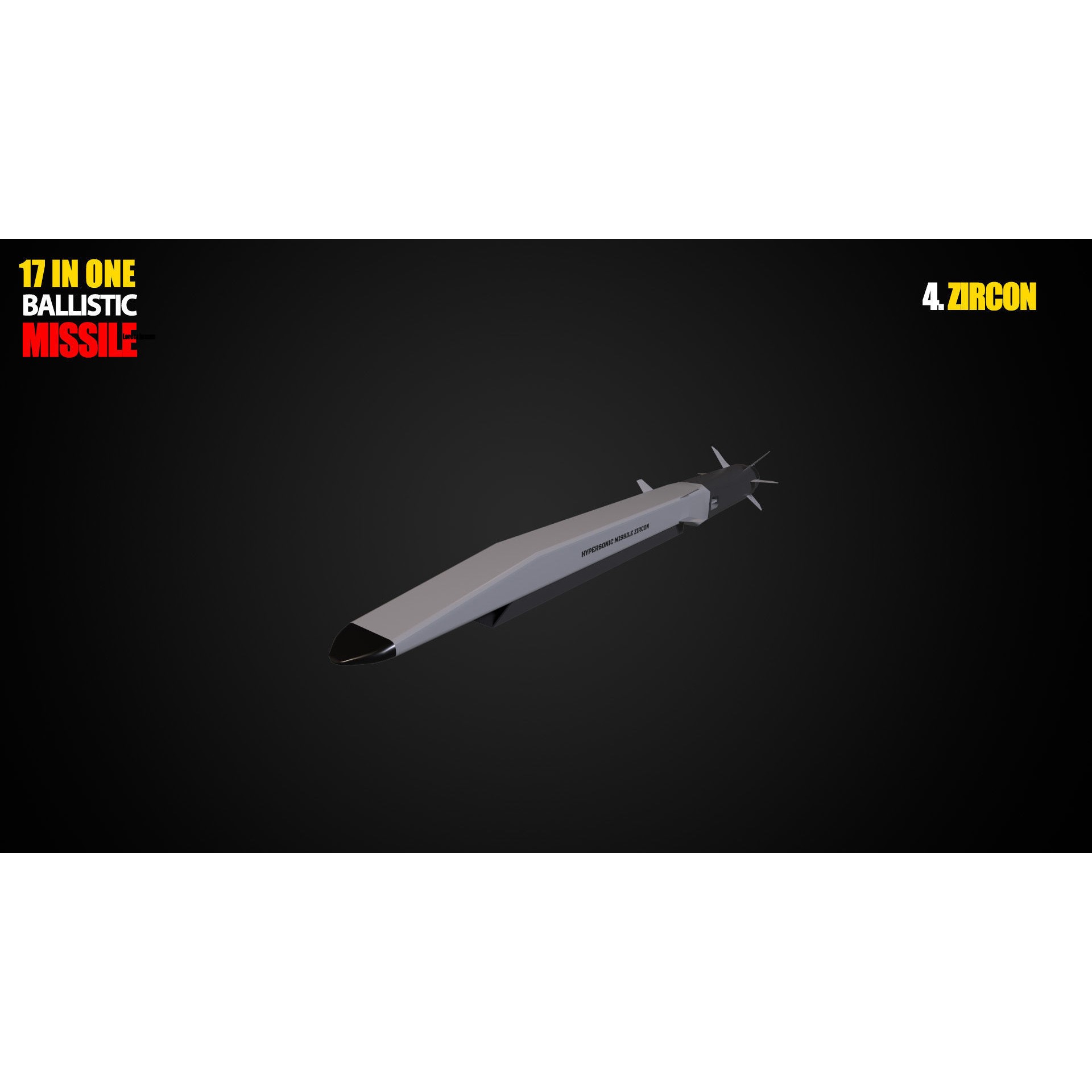 17 in One Ballistic Missile - Low-Poly Game-Ready 3D Model - View 6