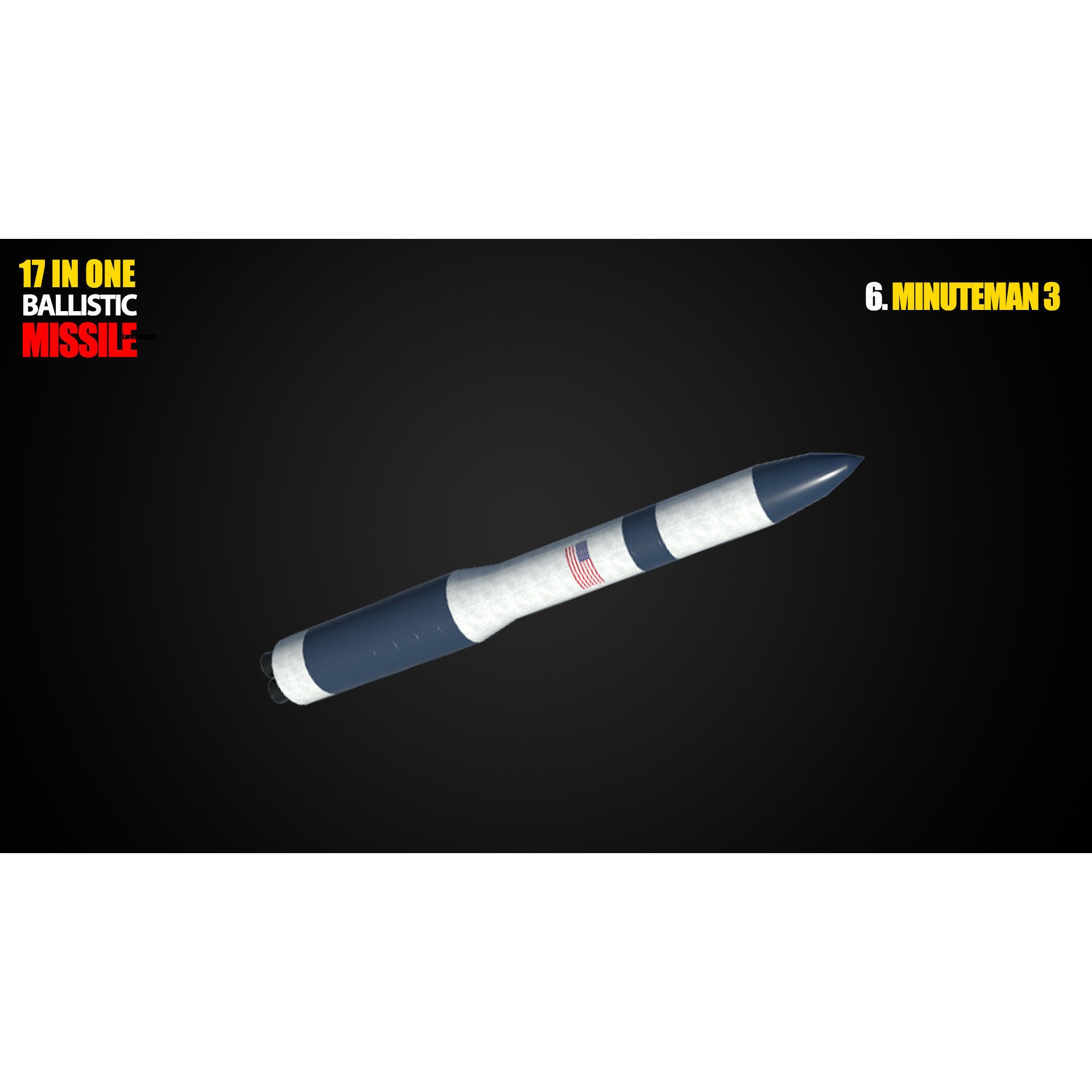 17 in One Ballistic Missile - Low-Poly Game-Ready 3D Model - View 8