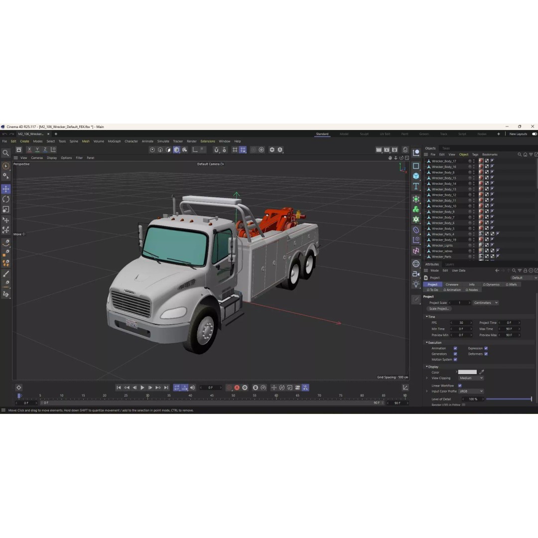 Freightliner M2 106 Wrecker Tow Truck 3D Model – Low Poly Game Asset, FBX