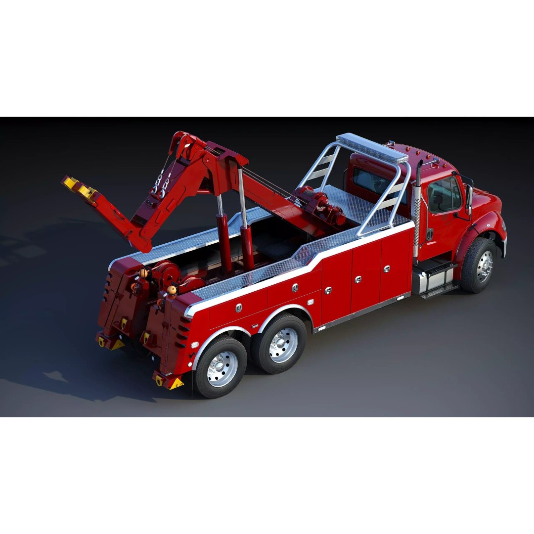Freightliner M2 106 Wrecker Tow Truck 3D Model – Low Poly Game Asset, FBX - View 16