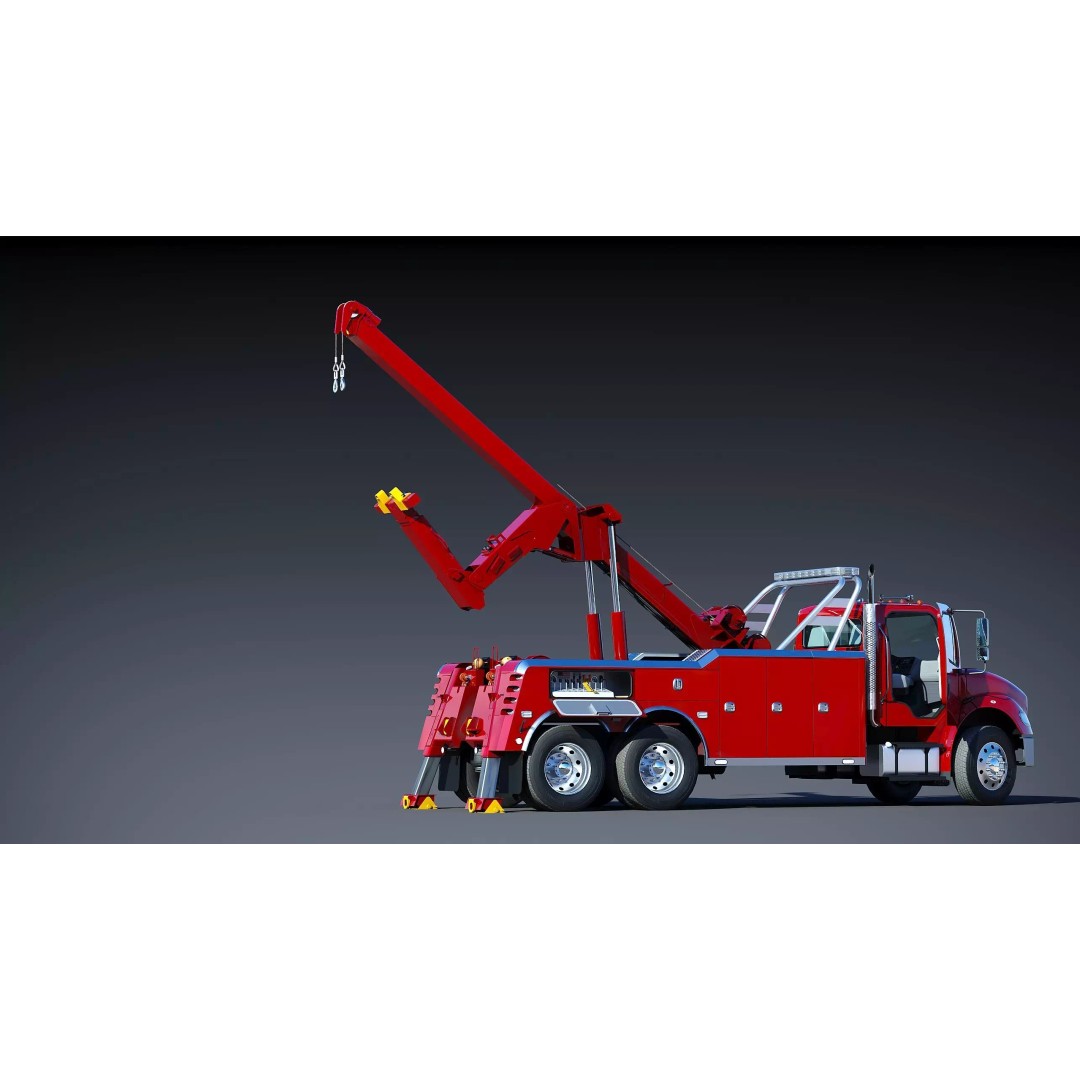 Freightliner M2 106 Wrecker Tow Truck 3D Model – Low Poly Game Asset, FBX - View 17