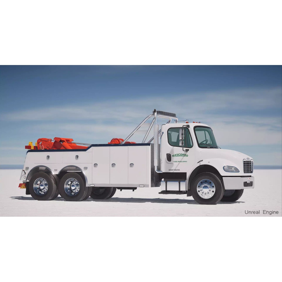 Freightliner M2 106 Wrecker Tow Truck 3D Model – Low Poly Game Asset, FBX - View 26