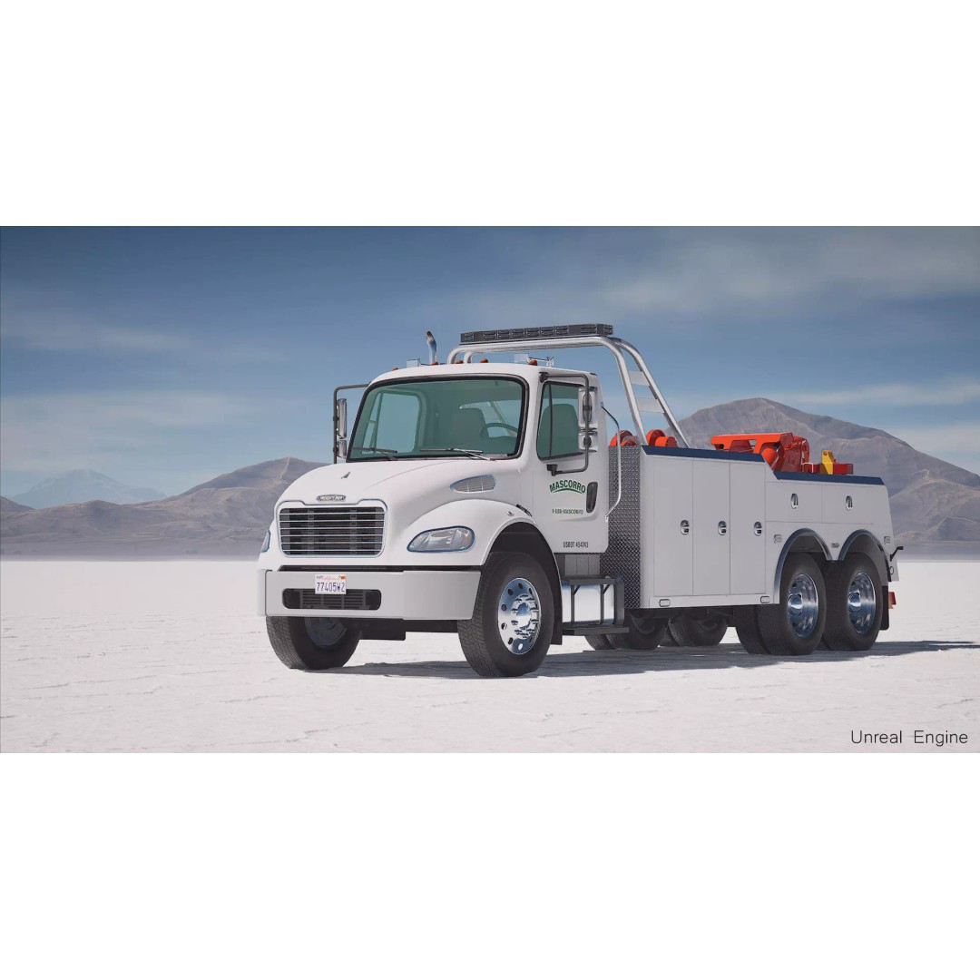 Freightliner M2 106 Wrecker Tow Truck 3D Model – Low Poly Game Asset, FBX - View 28