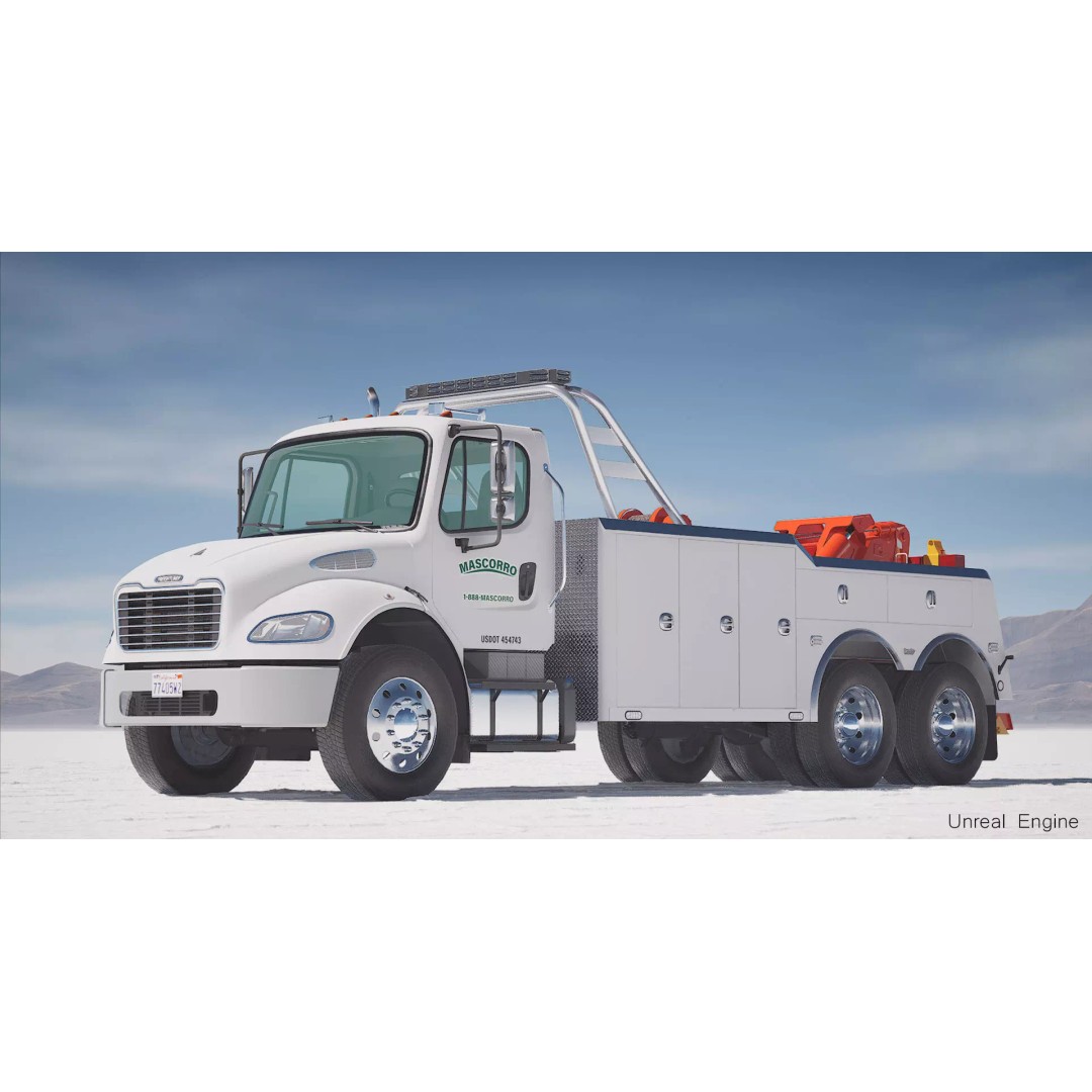 Freightliner M2 106 Wrecker Tow Truck 3D Model – Low Poly Game Asset, FBX - View 29