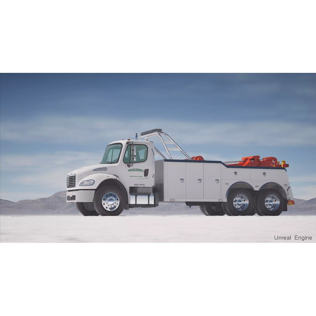 Freightliner M2 106 Wrecker Tow Truck 3D Model – Low Poly Game Asset, FBX - View 30