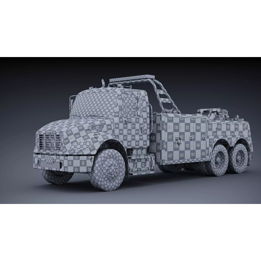 Freightliner M2 106 Wrecker Tow Truck 3D Model – Low Poly Game Asset, FBX - View 37