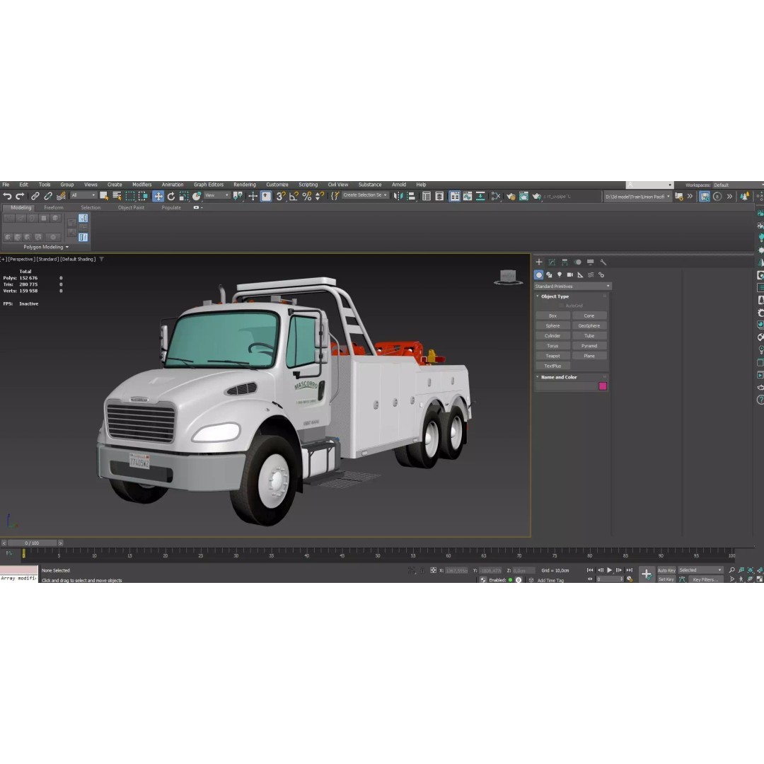 Freightliner M2 106 Wrecker Tow Truck 3D Model – Low Poly Game Asset, FBX - View 42