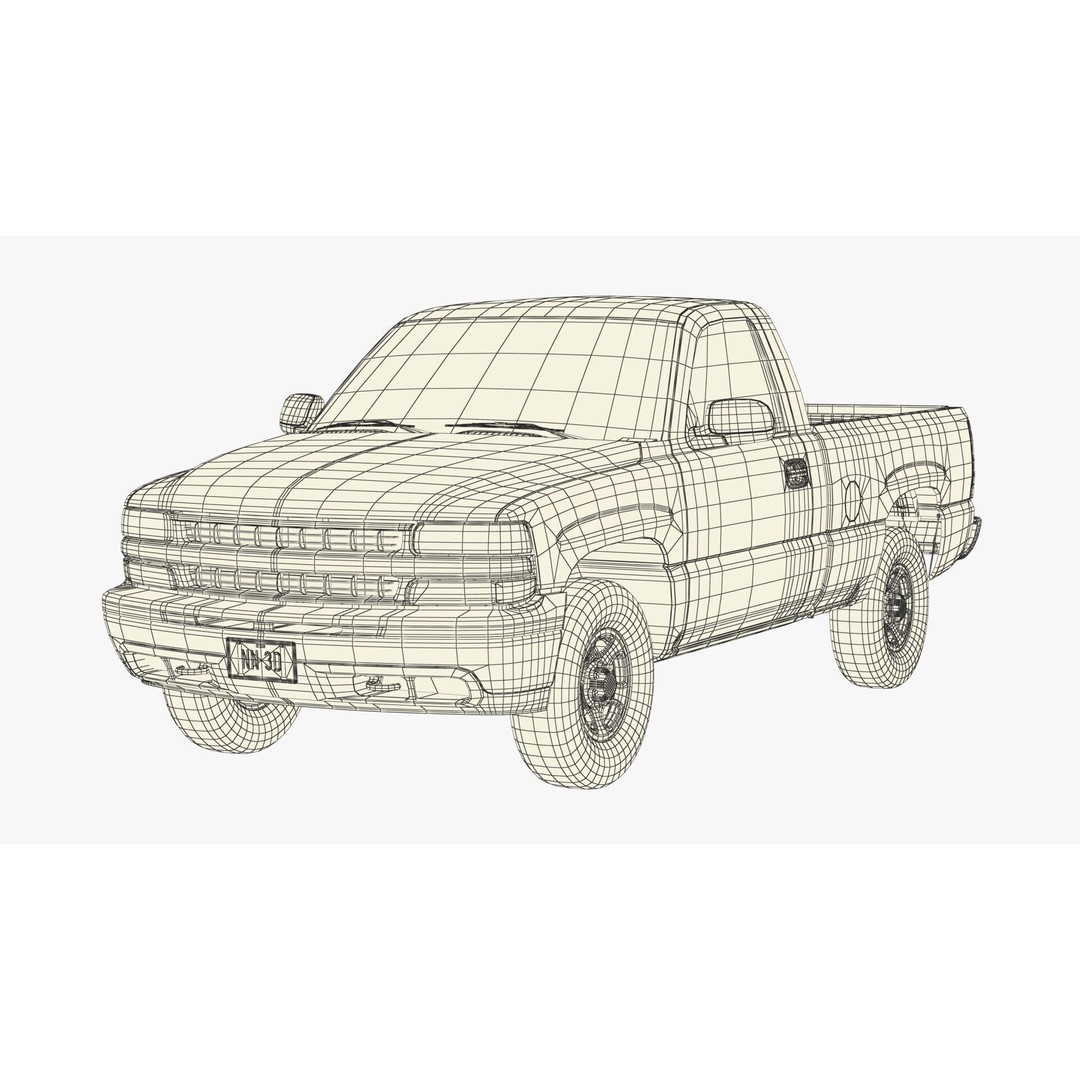 Pickup Truck 3D Model – High Detail 4WD Vehicle, Blender & FBX - View 14
