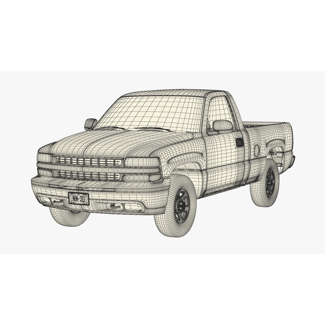 Pickup Truck 3D Model – High Detail 4WD Vehicle, Blender & FBX - View 15