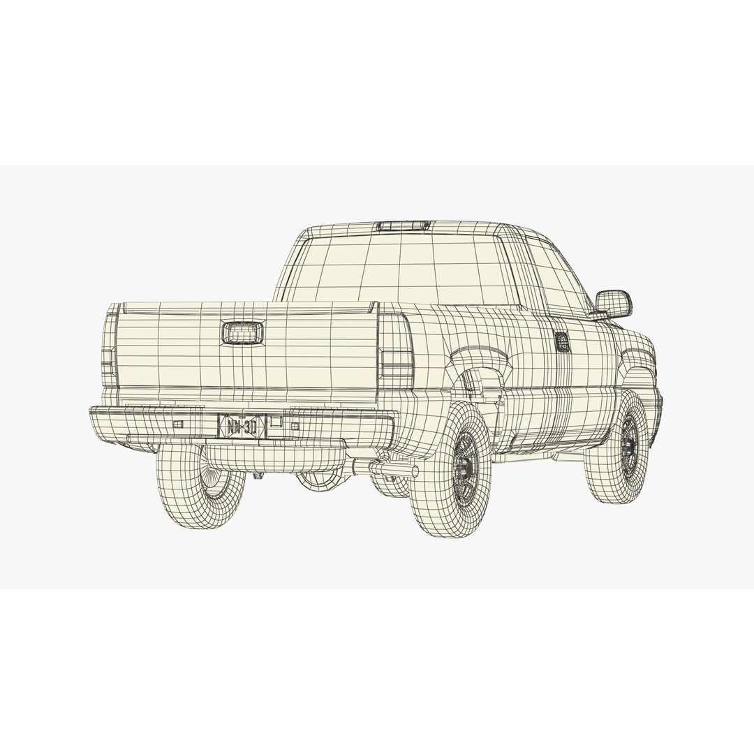 Pickup Truck 3D Model – High Detail 4WD Vehicle, Blender & FBX - View 16