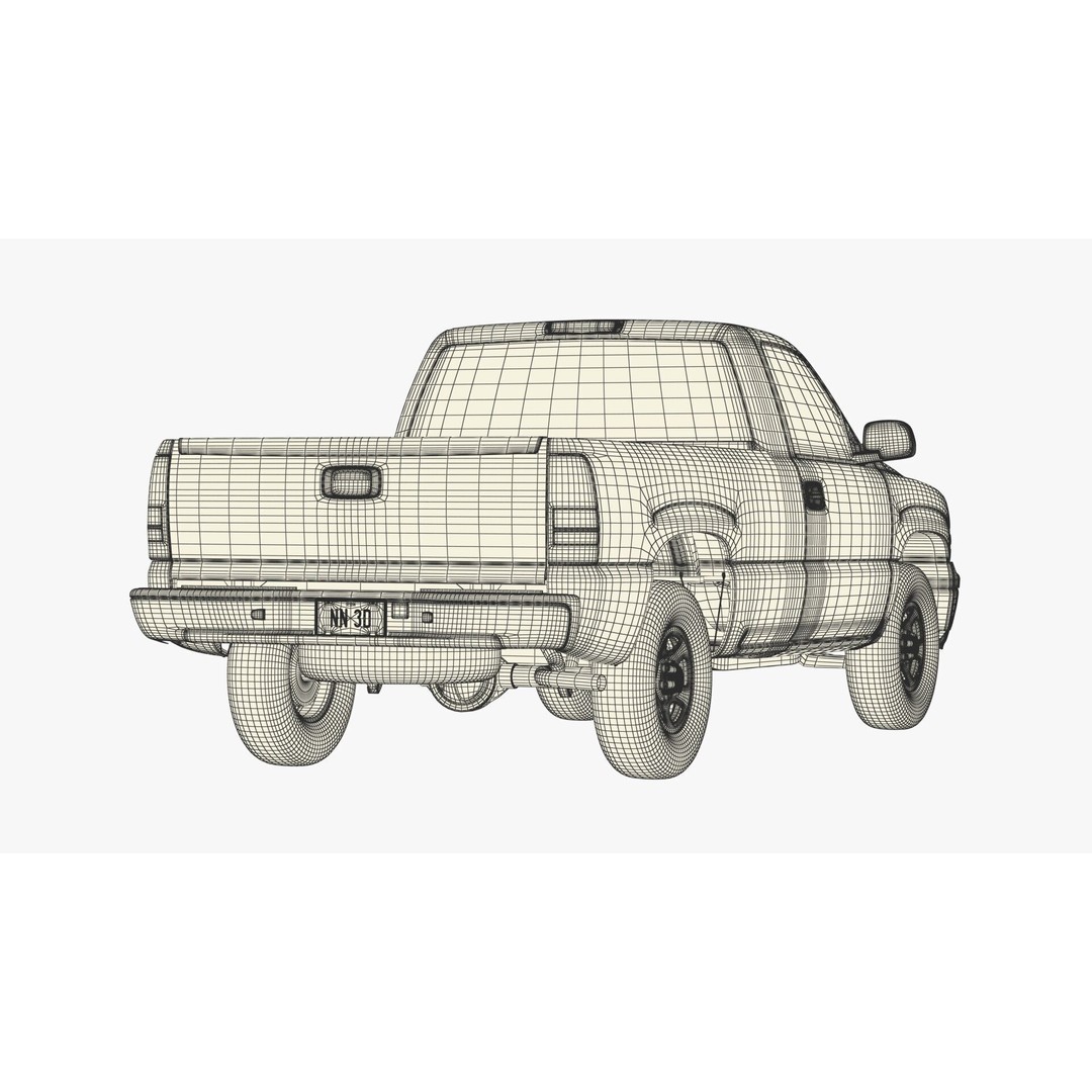 Pickup Truck 3D Model – High Detail 4WD Vehicle, Blender & FBX - View 17