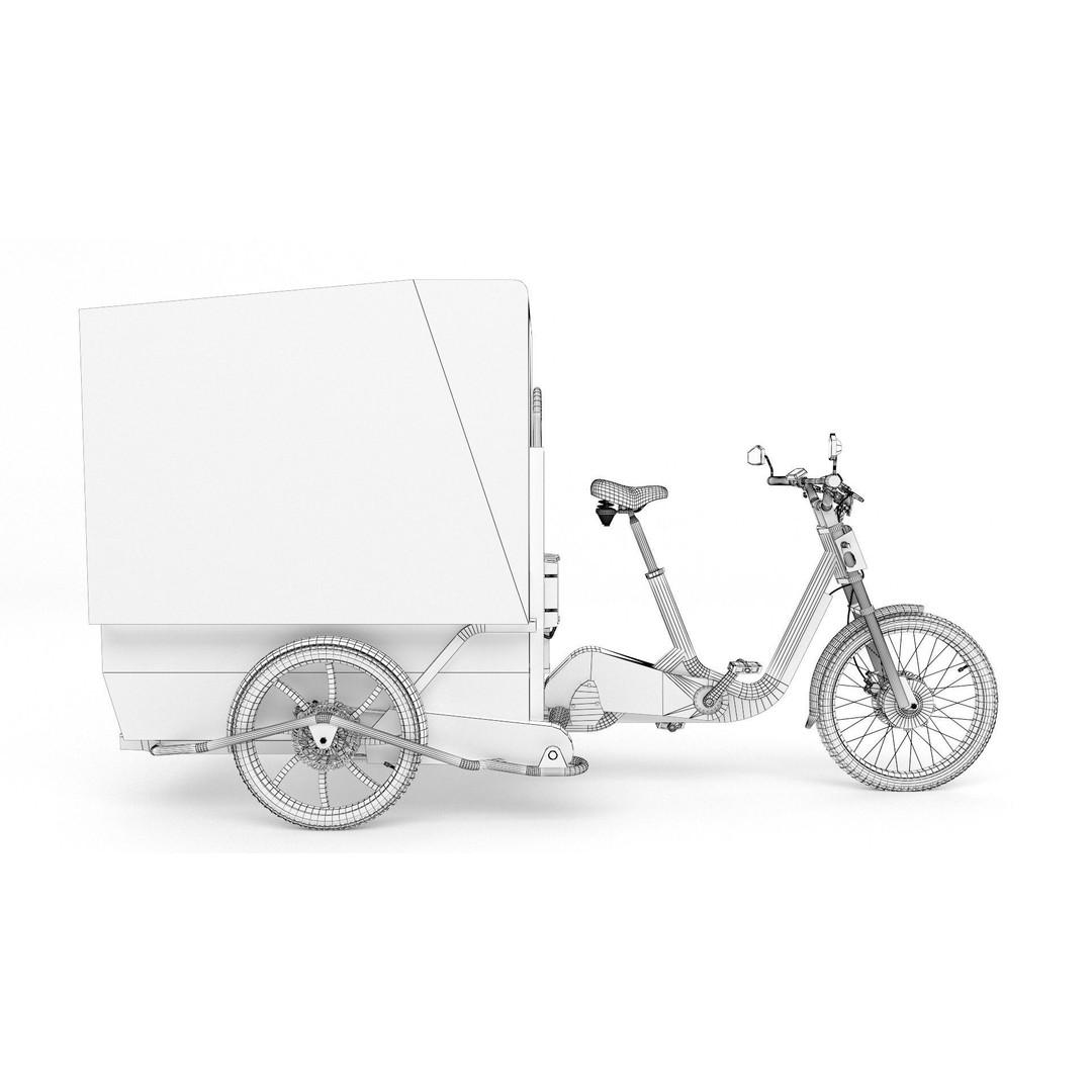 DHL Delivery Bike 3D Model – Electric Cargo Bicycle, FBX & OBJ - View 11