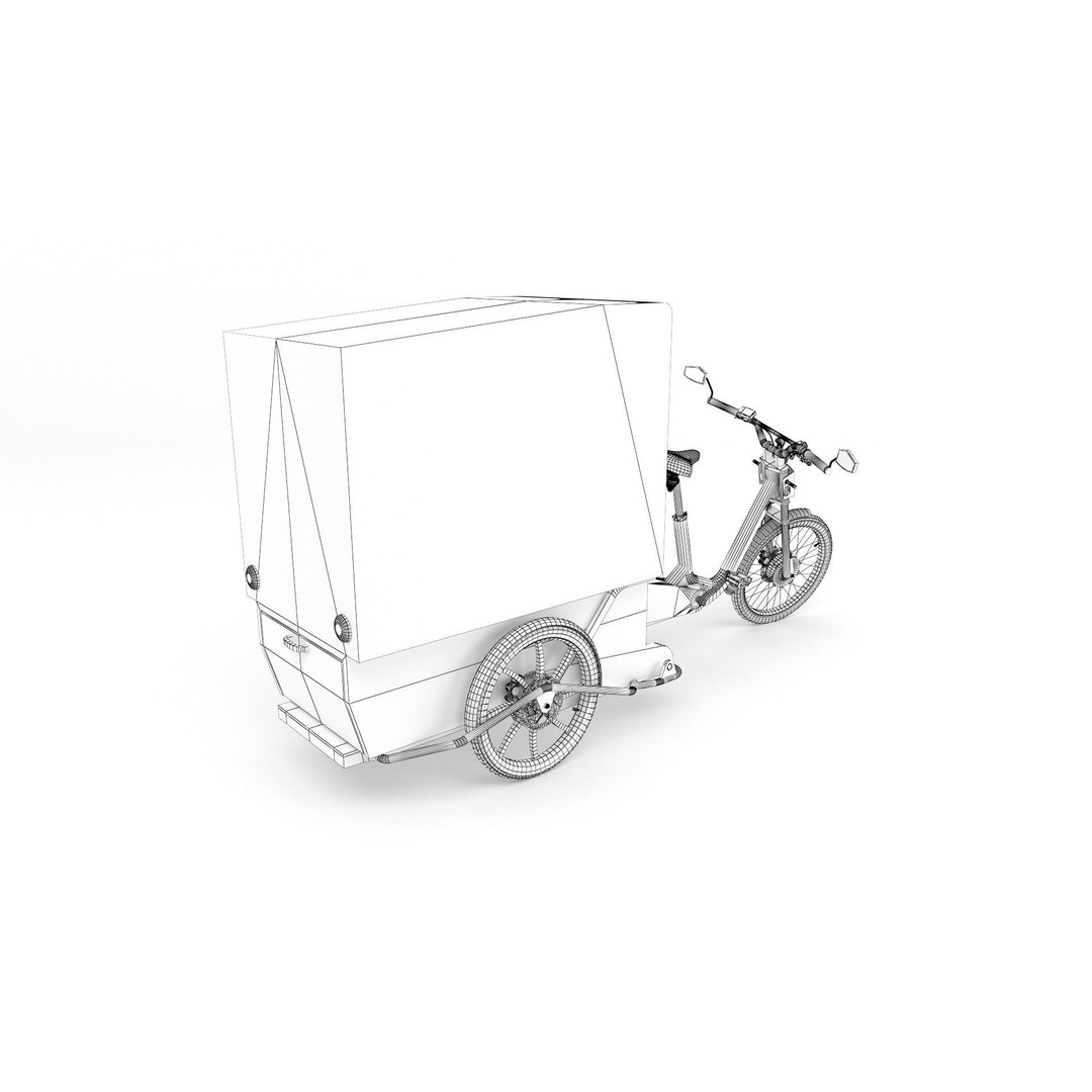DHL Delivery Bike 3D Model – Electric Cargo Bicycle, FBX & OBJ - View 12
