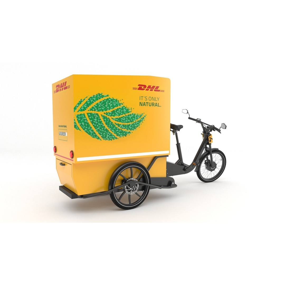 DHL Delivery Bike 3D Model – Electric Cargo Bicycle, FBX & OBJ - View 5