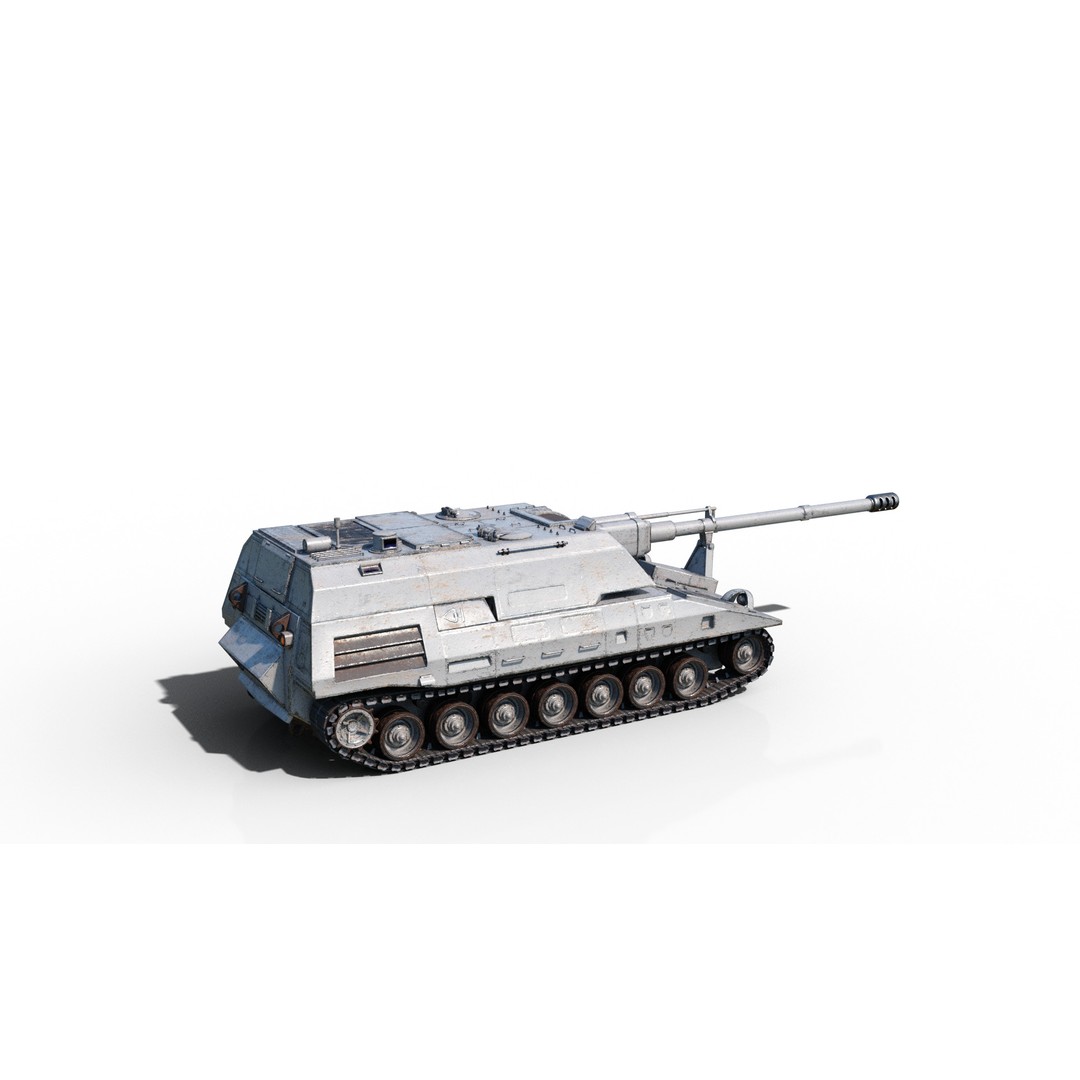 USA ARMY XM297E2 Crusader Howitzer 3D Model – Low Poly PBR Asset, FBX - View 10
