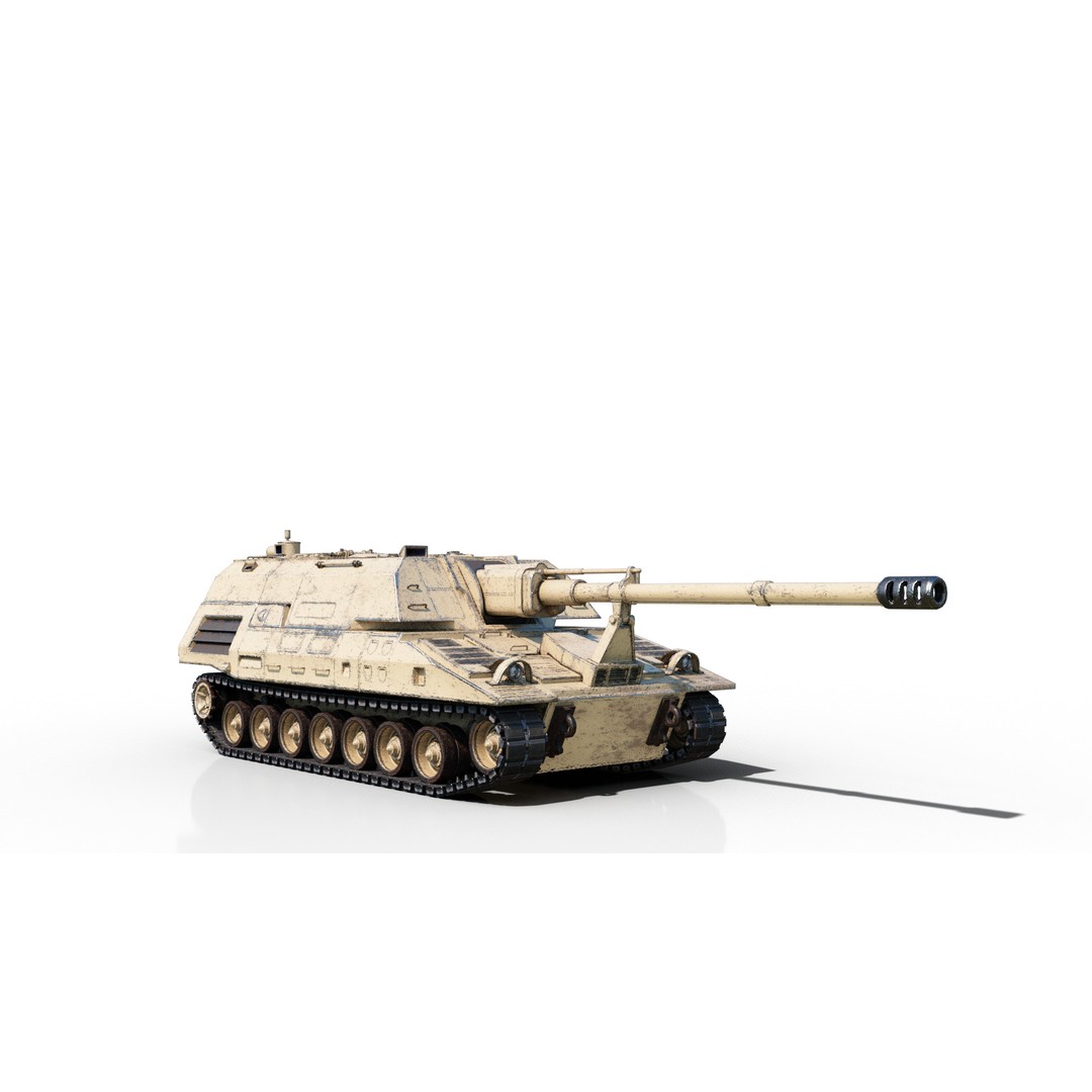 USA ARMY XM297E2 Crusader Howitzer 3D Model – Low Poly PBR Asset, FBX - View 11