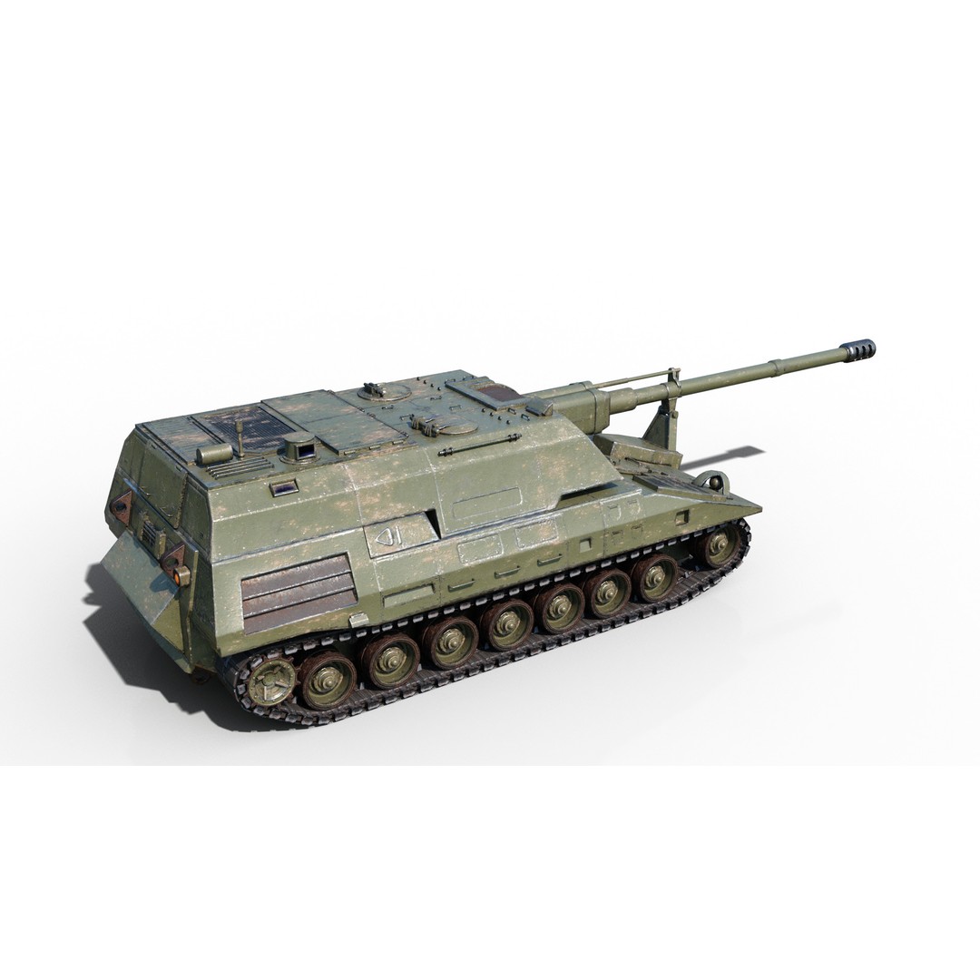 USA ARMY XM297E2 Crusader Howitzer 3D Model – Low Poly PBR Asset, FBX - View 16