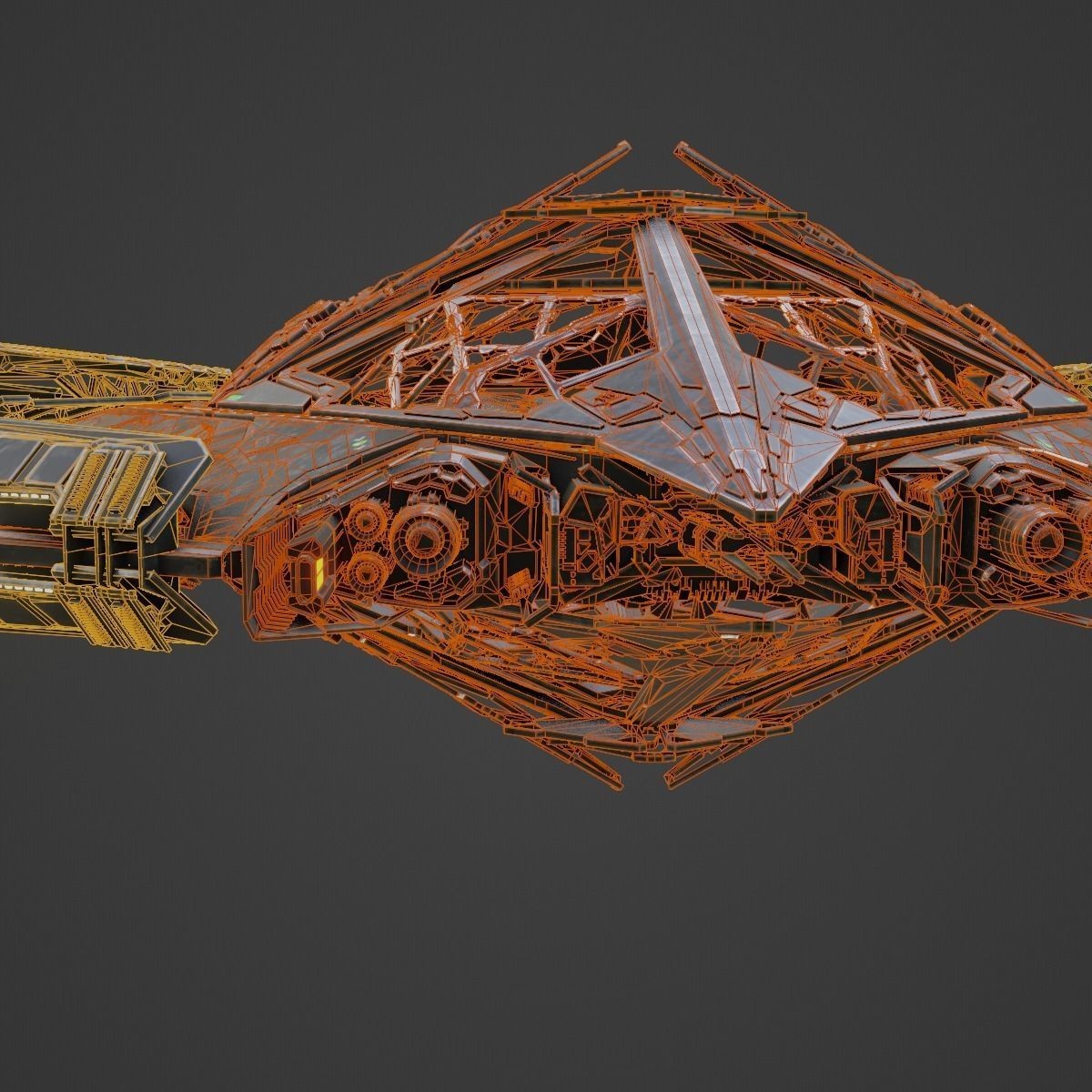 Large Alien Spacecraft - Game-Ready 3D Model