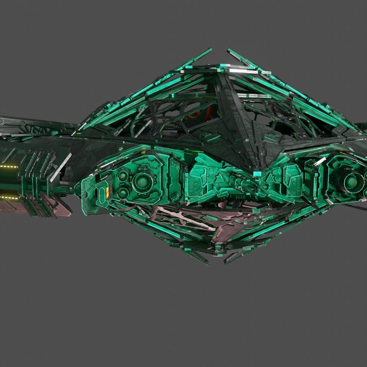Large Alien Spacecraft - Game-Ready 3D Model - View 13
