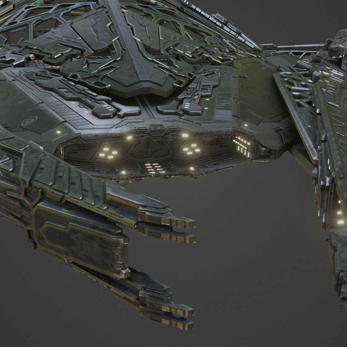 Large Alien Spacecraft - Game-Ready 3D Model - View 19