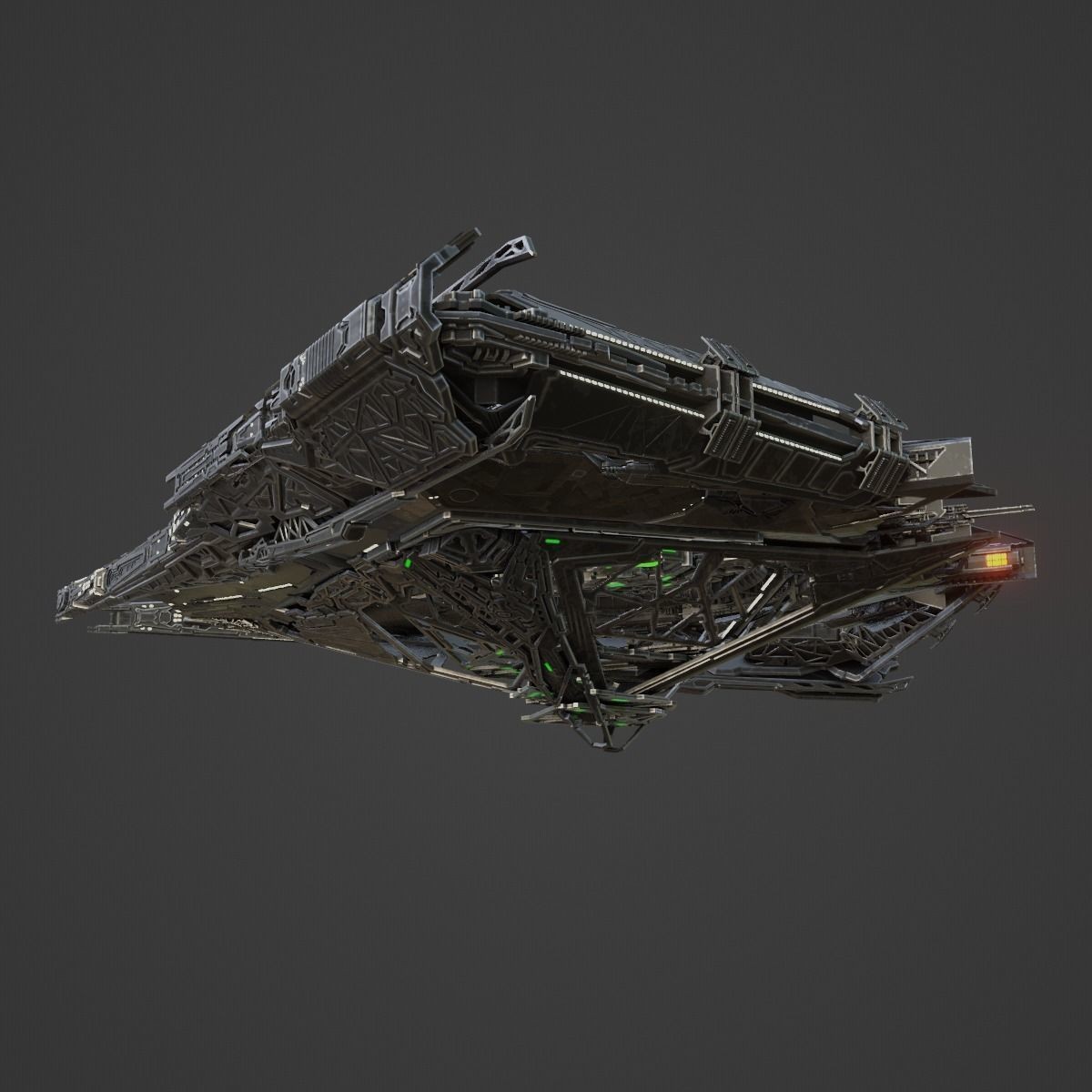 Large Alien Spacecraft - Game-Ready 3D Model - View 20