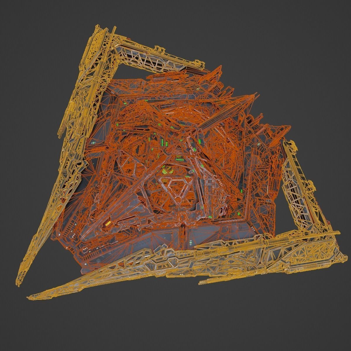 Large Alien Spacecraft - Game-Ready 3D Model - View 22