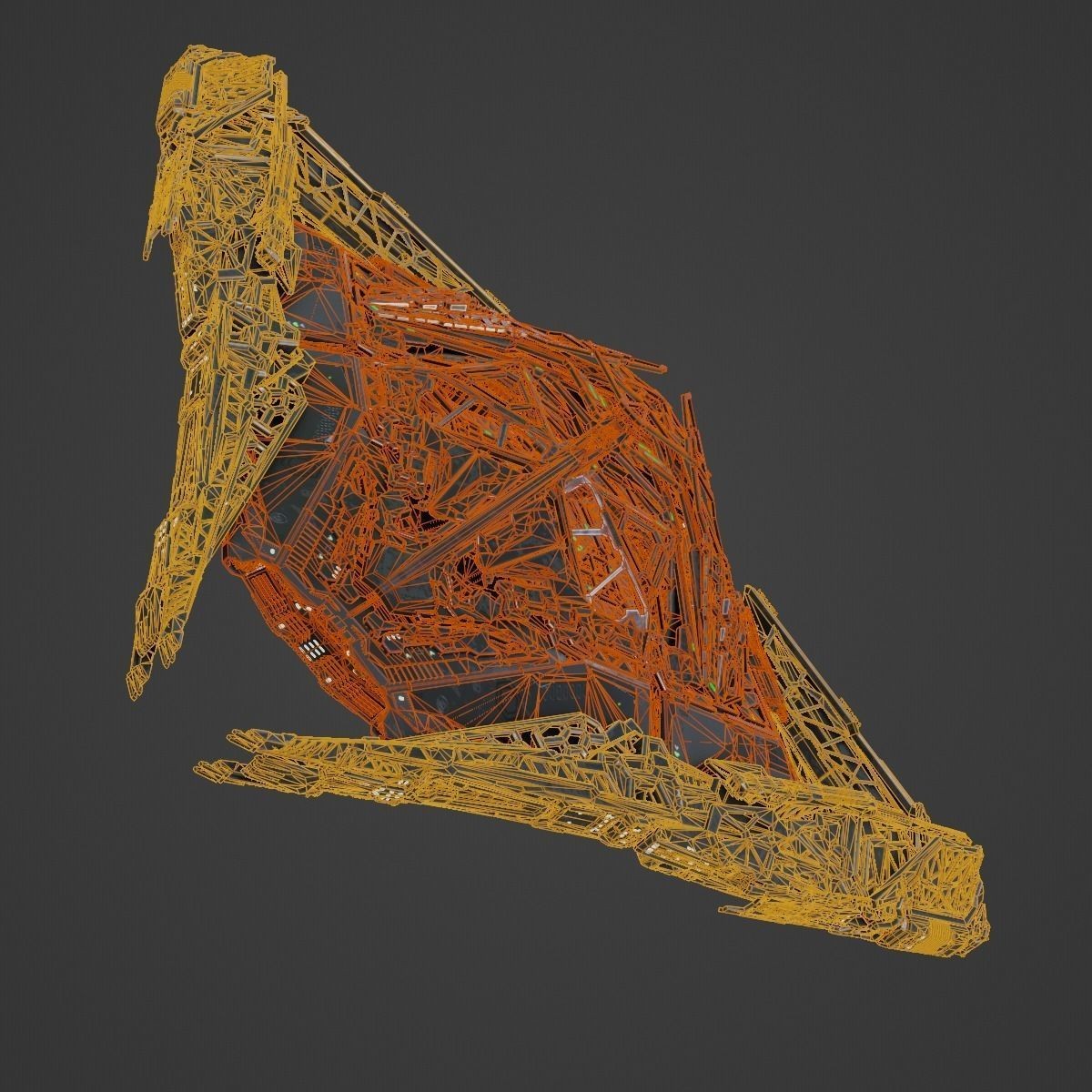 Large Alien Spacecraft - Game-Ready 3D Model - View 23