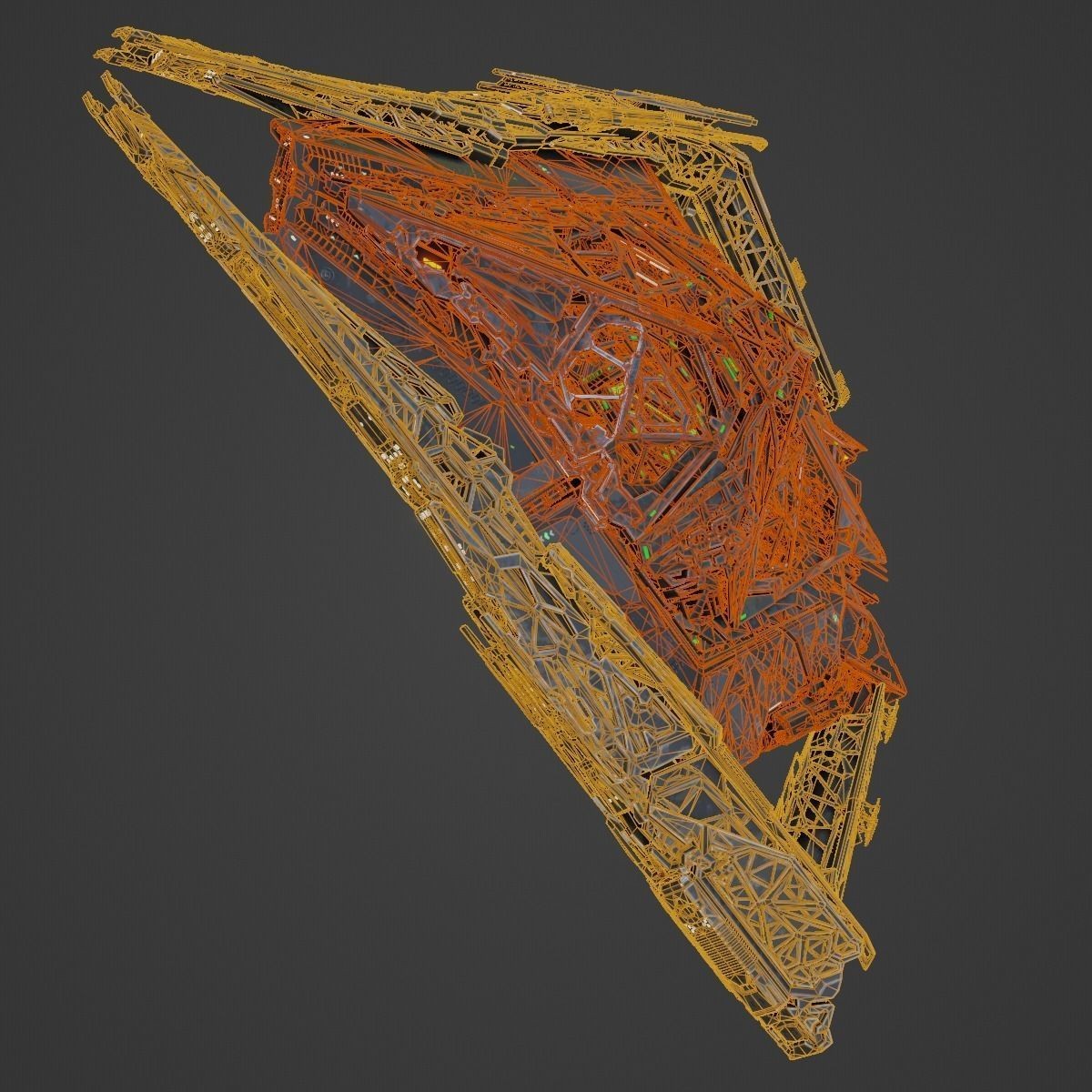 Large Alien Spacecraft - Game-Ready 3D Model - View 24