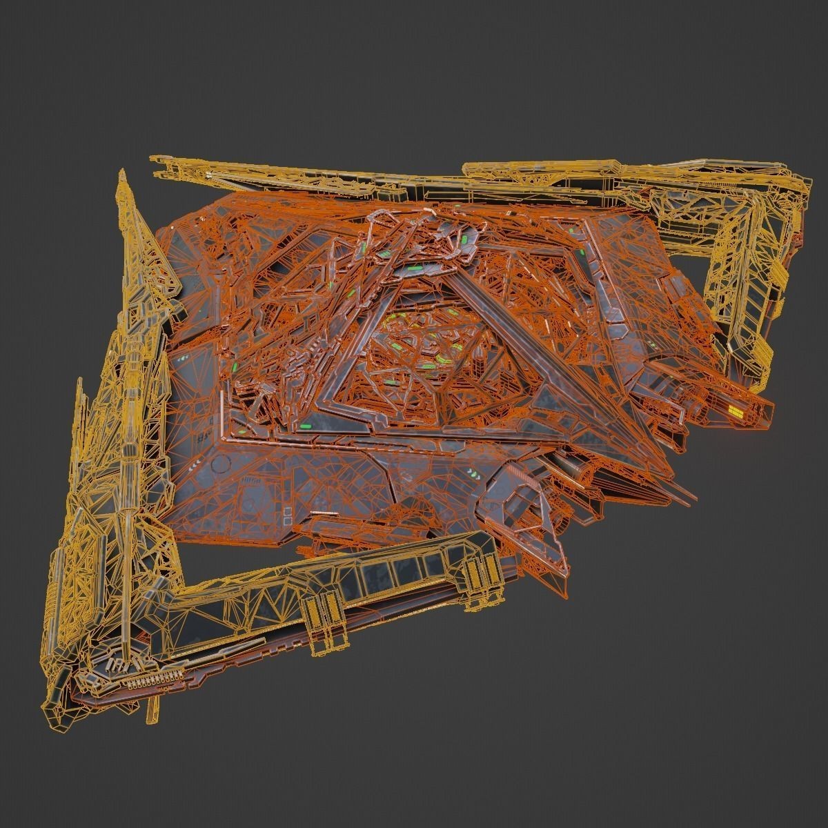 Large Alien Spacecraft - Game-Ready 3D Model - View 25