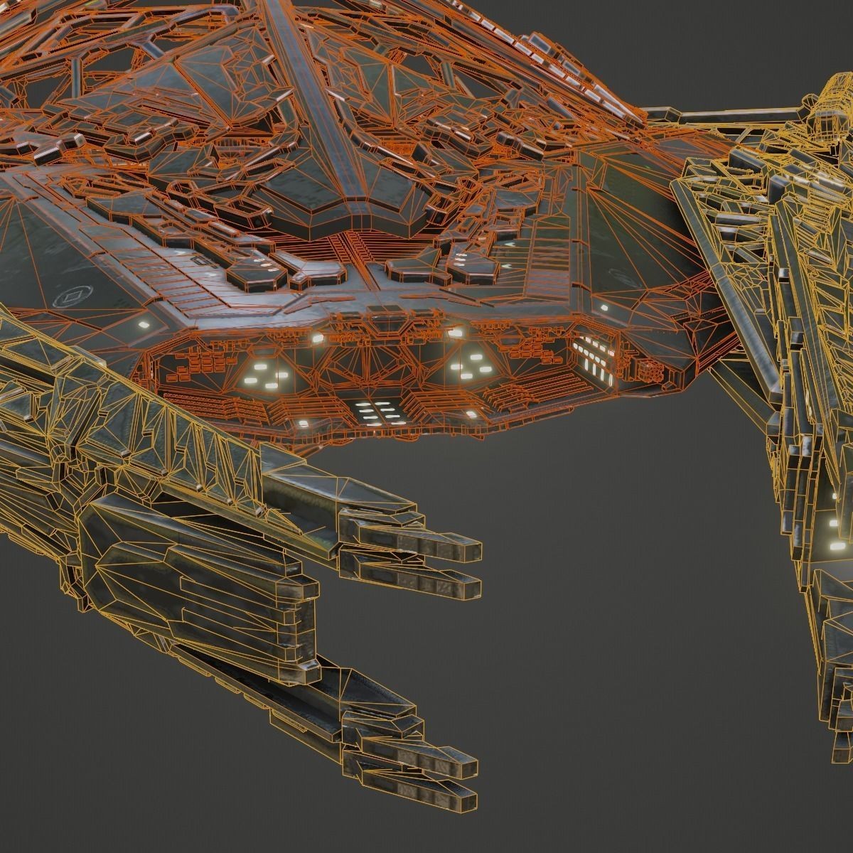 Large Alien Spacecraft - Game-Ready 3D Model - View 27
