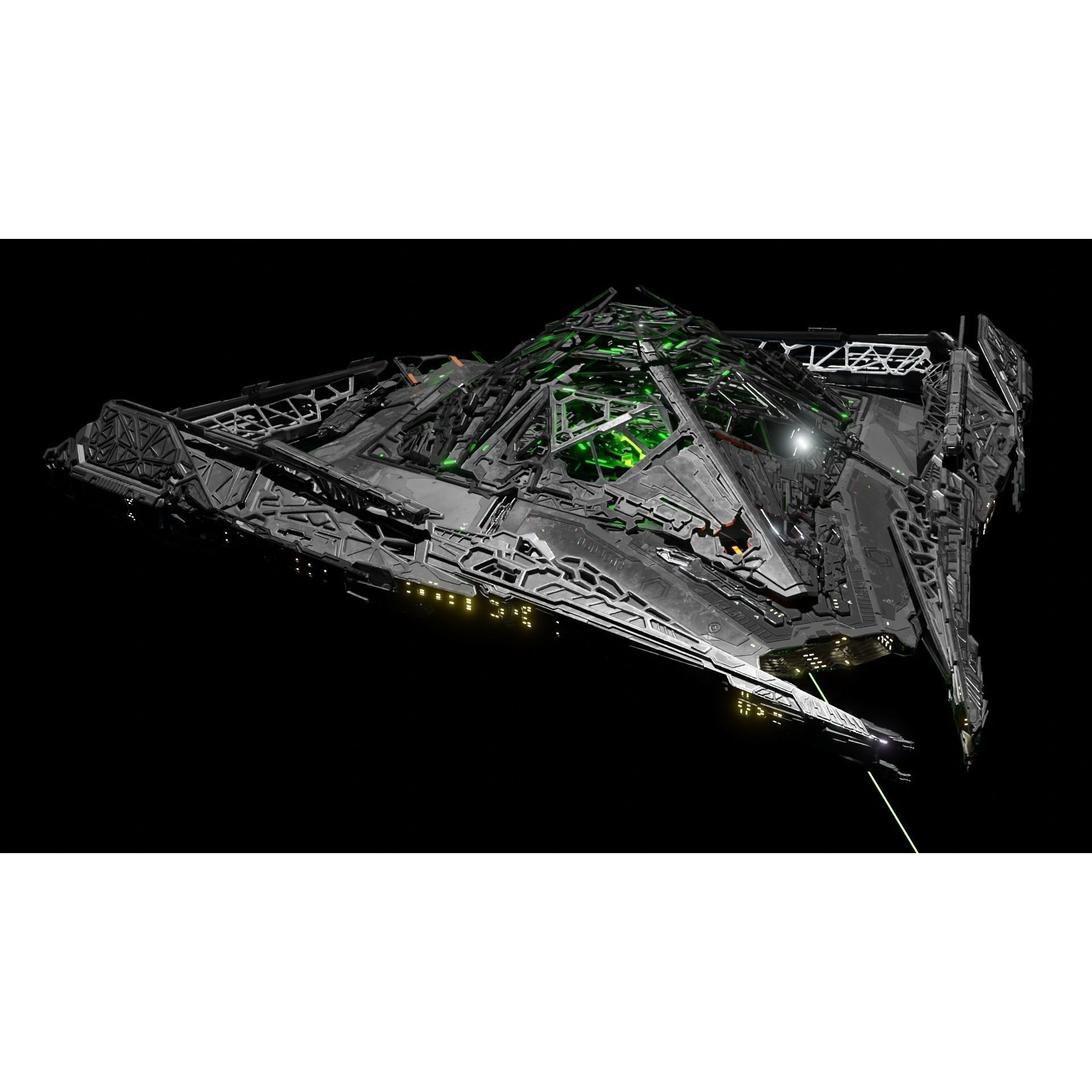 Large Alien Spacecraft - Game-Ready 3D Model - View 3