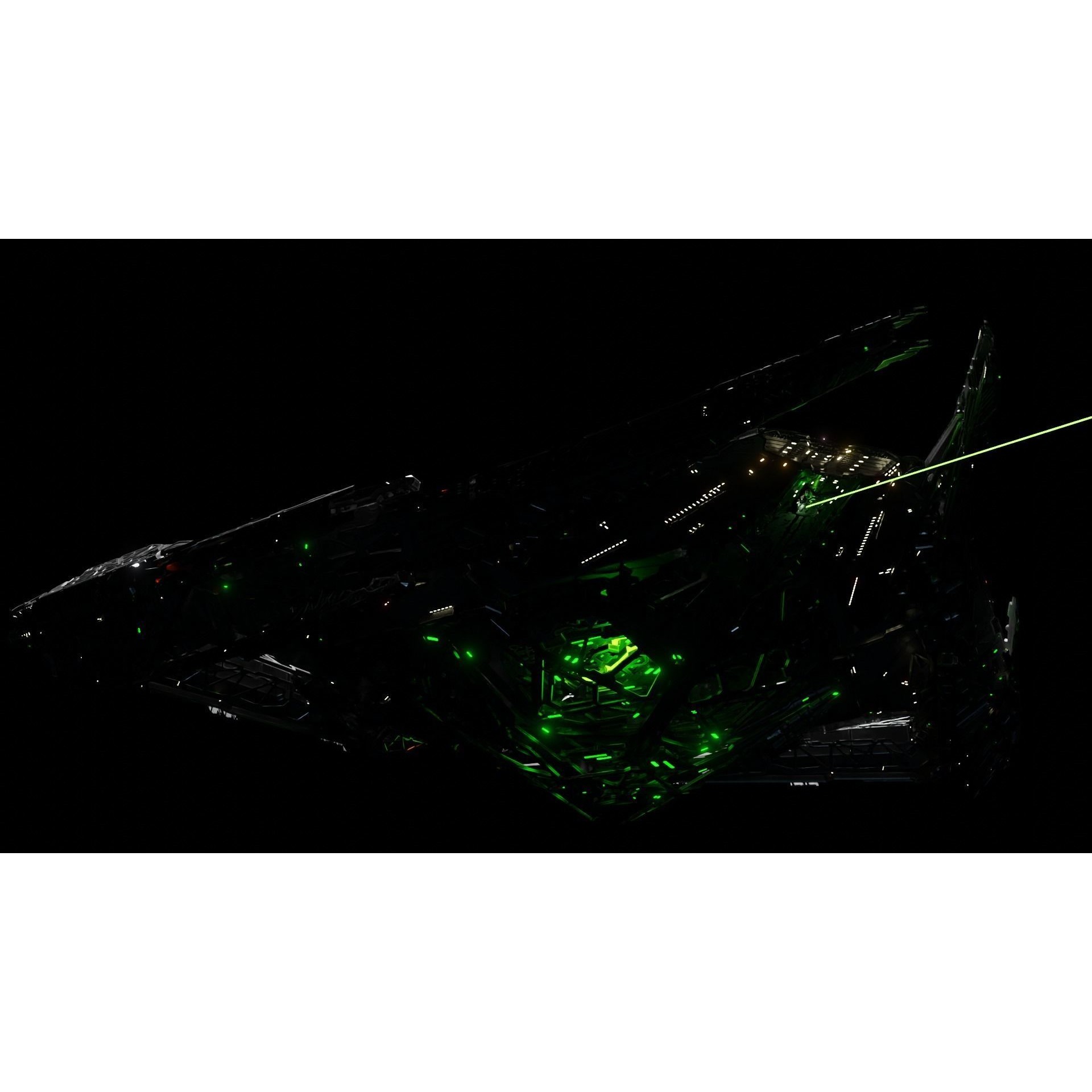 Large Alien Spacecraft - Game-Ready 3D Model - View 4