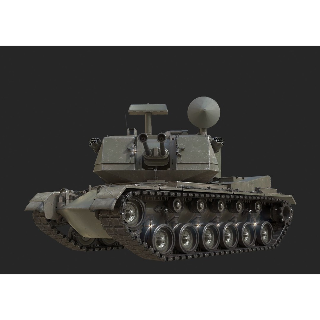 USA Army M247 Anti-Aircraft Gun 3D Model – Low Poly PBR Game Asset, FBX - View 10