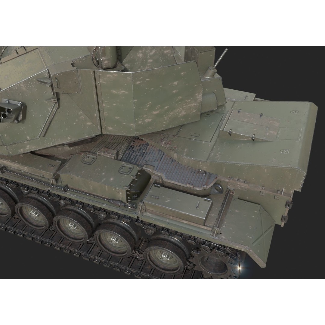 USA Army M247 Anti-Aircraft Gun 3D Model – Low Poly PBR Game Asset, FBX - View 11