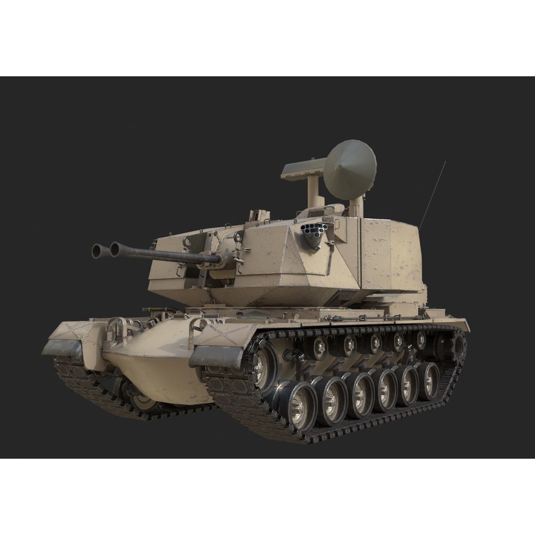 USA Army M247 Anti-Aircraft Gun 3D Model – Low Poly PBR Game Asset, FBX - View 12