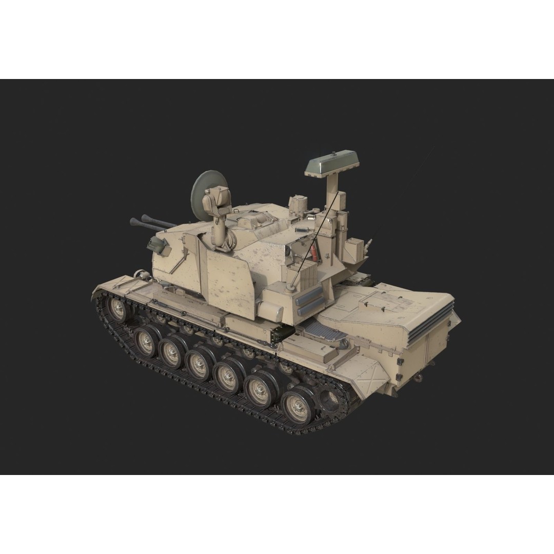 USA Army M247 Anti-Aircraft Gun 3D Model – Low Poly PBR Game Asset, FBX - View 13