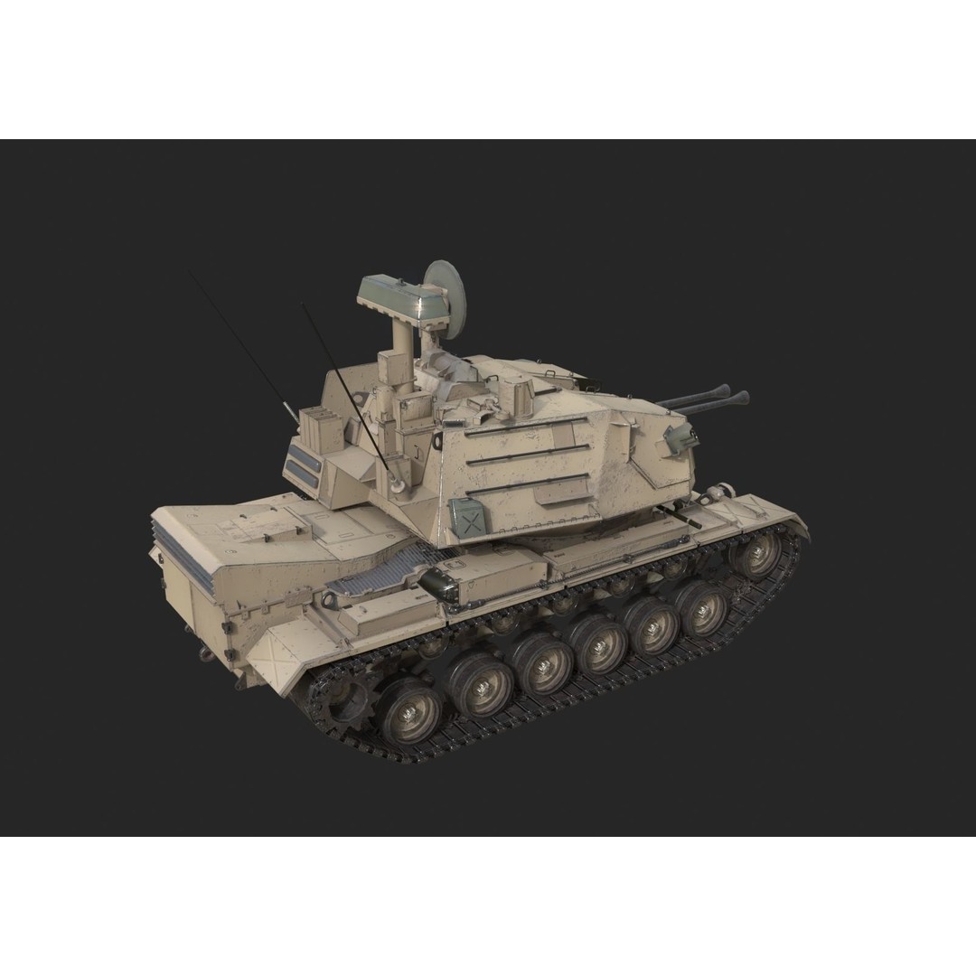 USA Army M247 Anti-Aircraft Gun 3D Model – Low Poly PBR Game Asset, FBX - View 14