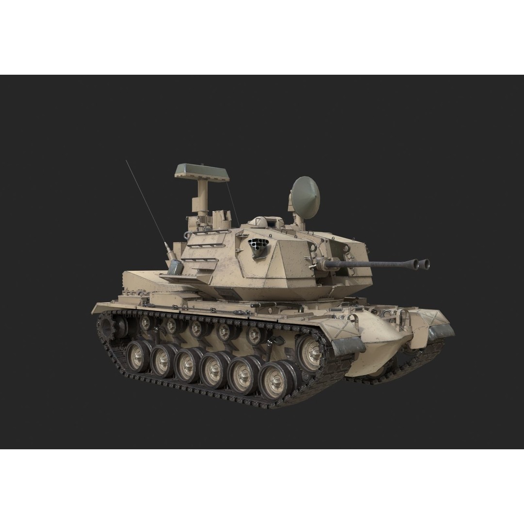 USA Army M247 Anti-Aircraft Gun 3D Model – Low Poly PBR Game Asset, FBX - View 15