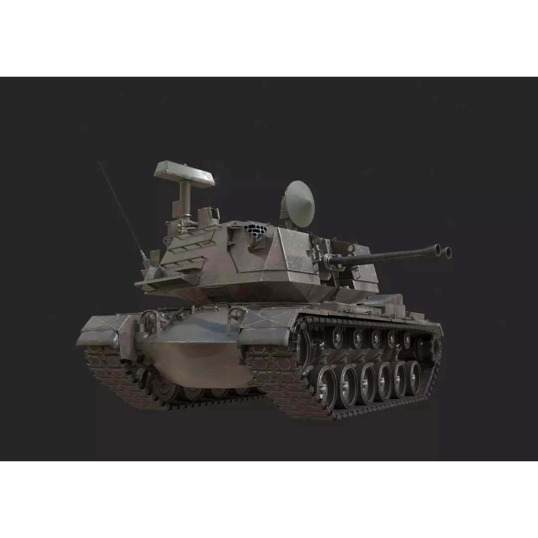 USA Army M247 Anti-Aircraft Gun 3D Model – Low Poly PBR Game Asset, FBX - View 2