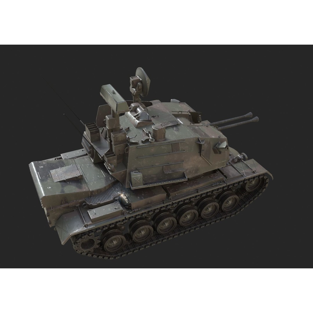 USA Army M247 Anti-Aircraft Gun 3D Model – Low Poly PBR Game Asset, FBX - View 4