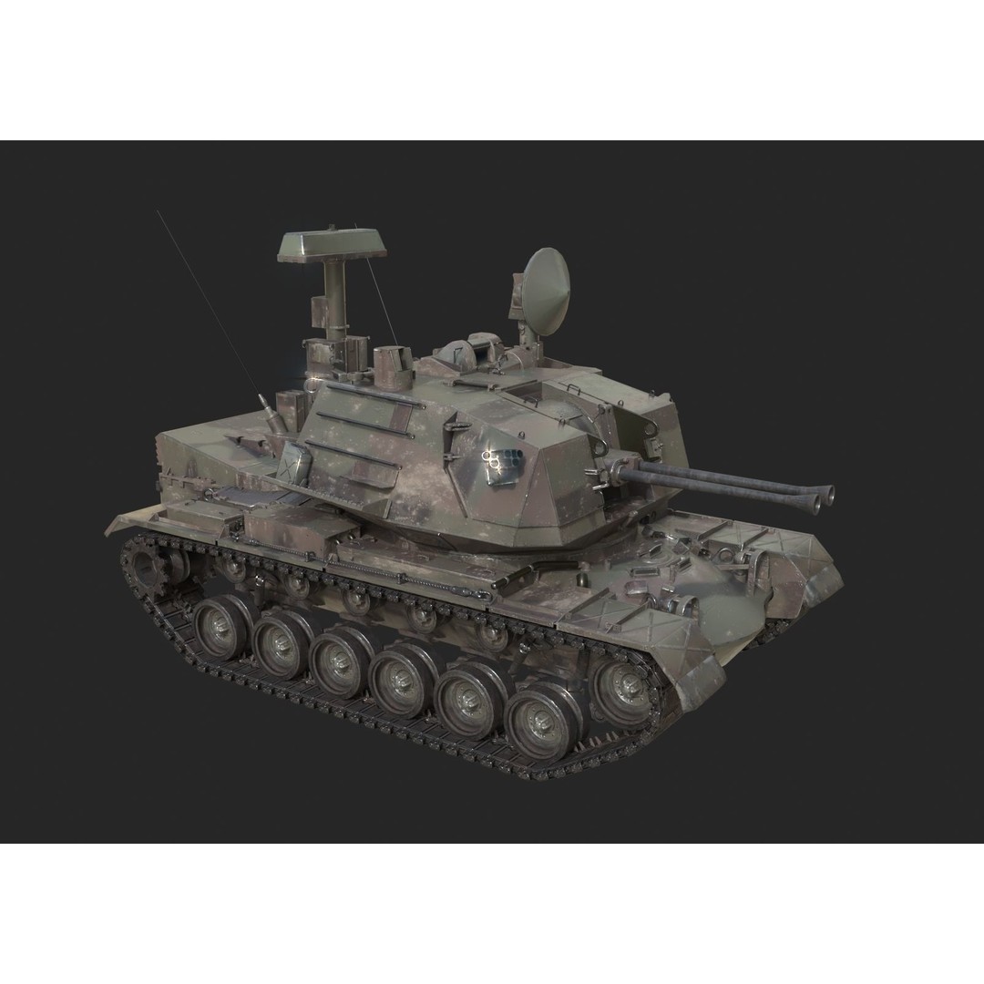 USA Army M247 Anti-Aircraft Gun 3D Model – Low Poly PBR Game Asset, FBX - View 5