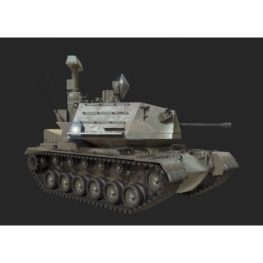 USA Army M247 Anti-Aircraft Gun 3D Model – Low Poly PBR Game Asset, FBX - View 7